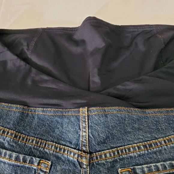 Isabel Maternity Shorts Womens Size 14 Blue Denim Midi Short Stretch Medium Wash - Picture 6 of 10